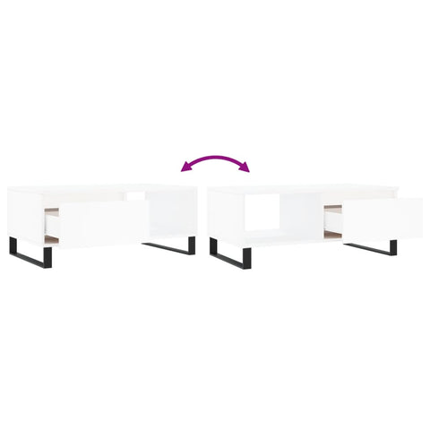 vidaXL Coffee Table White 90x50x36.5 cm Engineered Wood