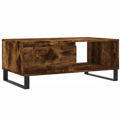 vidaXL Coffee Table Smoked Oak 90x50x36.5 cm Engineered Wood