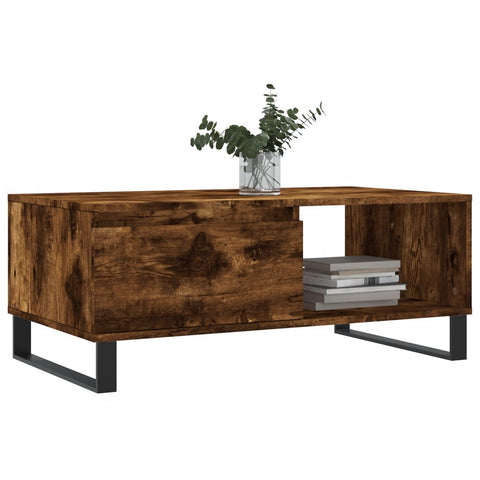 vidaXL Coffee Table Smoked Oak 90x50x36.5 cm Engineered Wood
