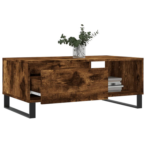 vidaXL Coffee Table Smoked Oak 90x50x36.5 cm Engineered Wood