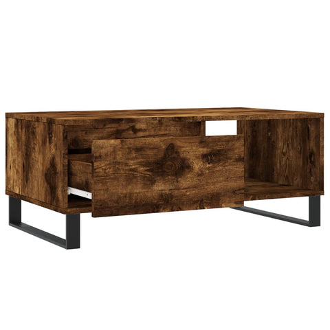 vidaXL Coffee Table Smoked Oak 90x50x36.5 cm Engineered Wood