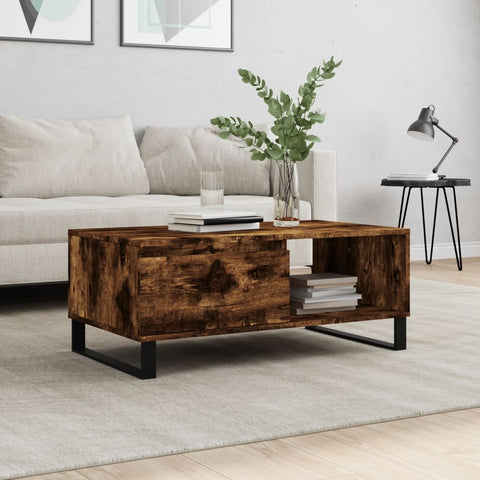 vidaXL Coffee Table Smoked Oak 90x50x36.5 cm Engineered Wood