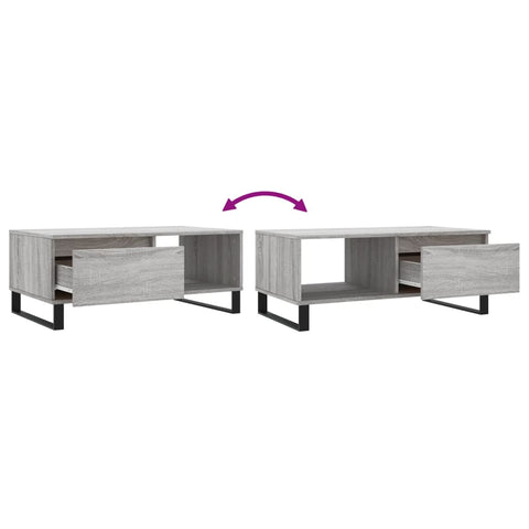 vidaXL Coffee Table Grey Sonoma 90x50x36.5 cm Engineered Wood