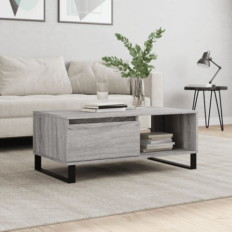 vidaXL Coffee Table Grey Sonoma 90x50x36.5 cm Engineered Wood
