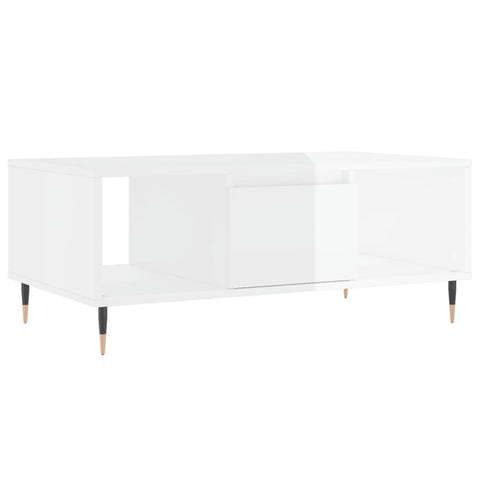 vidaXL Coffee Table High Gloss White 90x50x36.5 cm Engineered Wood