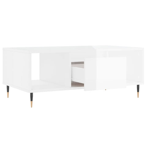 vidaXL Coffee Table High Gloss White 90x50x36.5 cm Engineered Wood