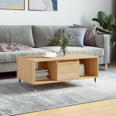 vidaXL Coffee Table Sonoma Oak 90x50x36.5 cm Engineered Wood