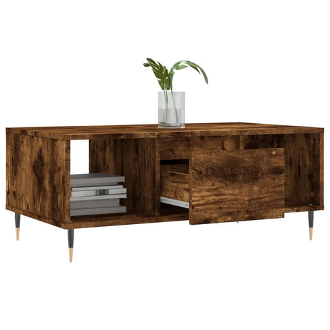 vidaXL Coffee Table Smoked Oak 90x50x36.5 cm Engineered Wood