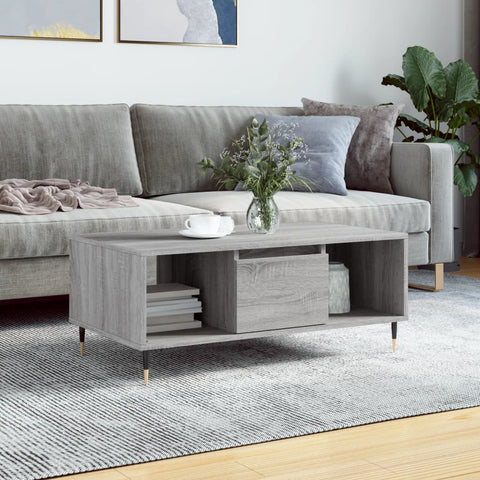 vidaXL Coffee Table Grey Sonoma 90x50x36.5 cm Engineered Wood
