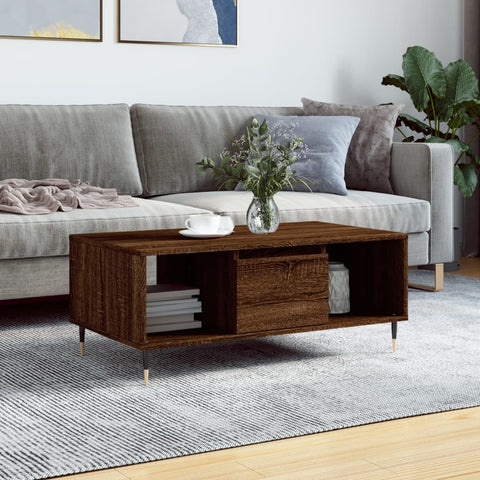 vidaXL Coffee Table Brown Oak 90x50x36.5 cm Engineered Wood