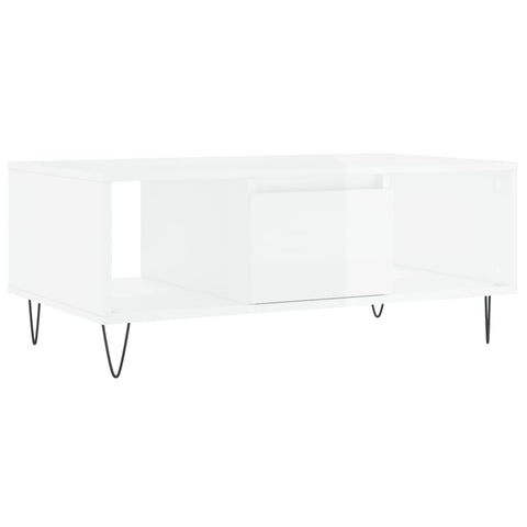 vidaXL Coffee Table High Gloss White 90x50x36.5 cm Engineered Wood