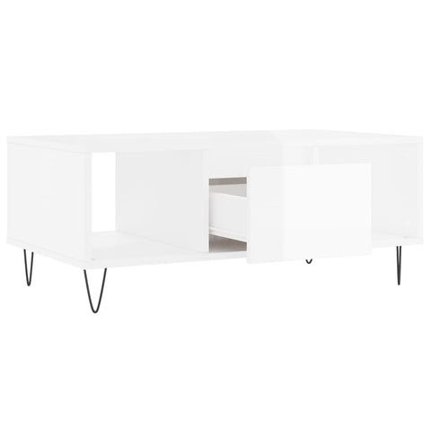 vidaXL Coffee Table High Gloss White 90x50x36.5 cm Engineered Wood