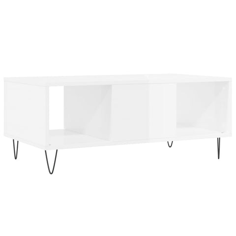 vidaXL Coffee Table High Gloss White 90x50x36.5 cm Engineered Wood