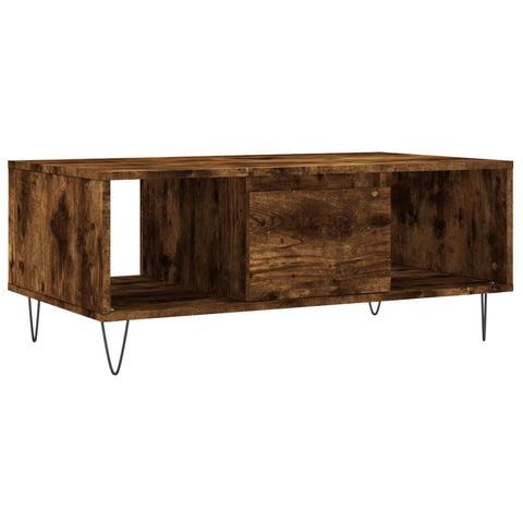 vidaXL Coffee Table Smoked Oak 90x50x36.5 cm Engineered Wood