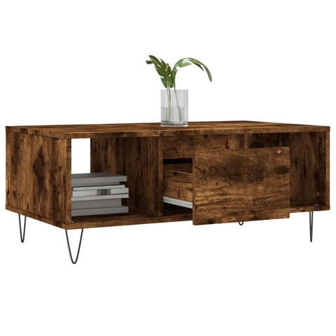 vidaXL Coffee Table Smoked Oak 90x50x36.5 cm Engineered Wood