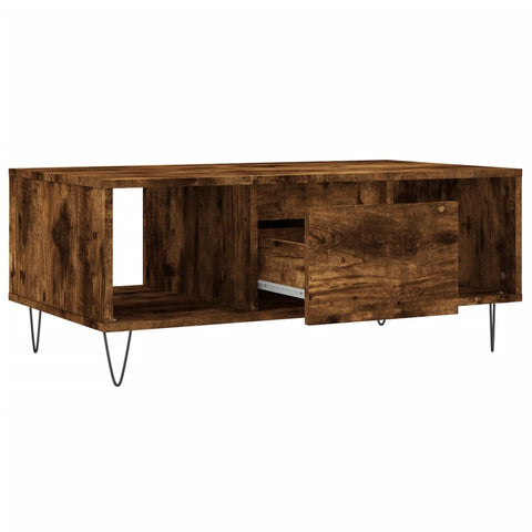 vidaXL Coffee Table Smoked Oak 90x50x36.5 cm Engineered Wood