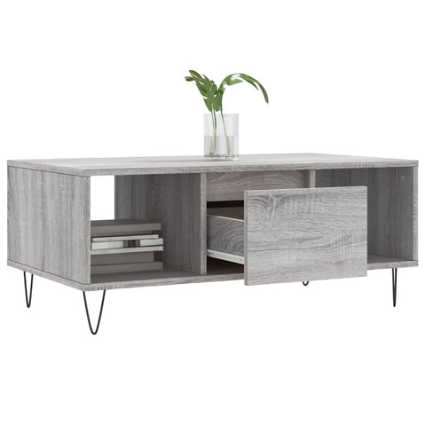 vidaXL Coffee Table Grey Sonoma 90x50x36.5 cm Engineered Wood