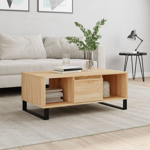 vidaXL Coffee Table Sonoma Oak 90x50x36.5 cm Engineered Wood