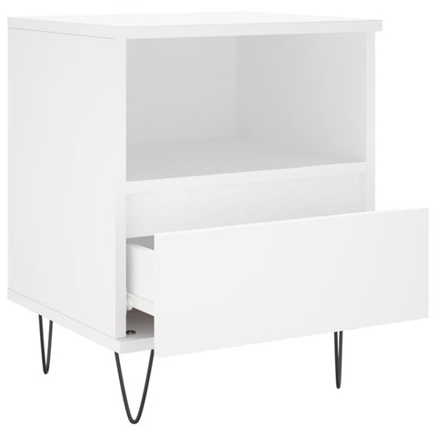 vidaXL Bedside Cabinet White 40x35x50 cm Engineered Wood