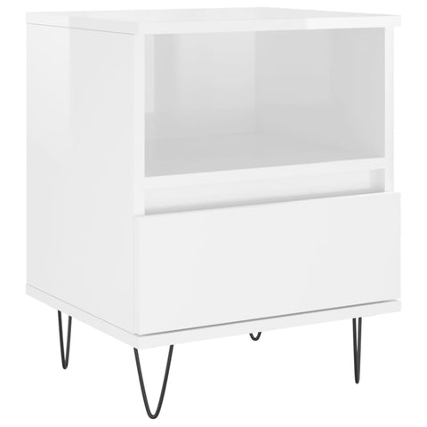 vidaXL Bedside Cabinets 2 pcs High Gloss White 40x35x50 cm Engineered Wood