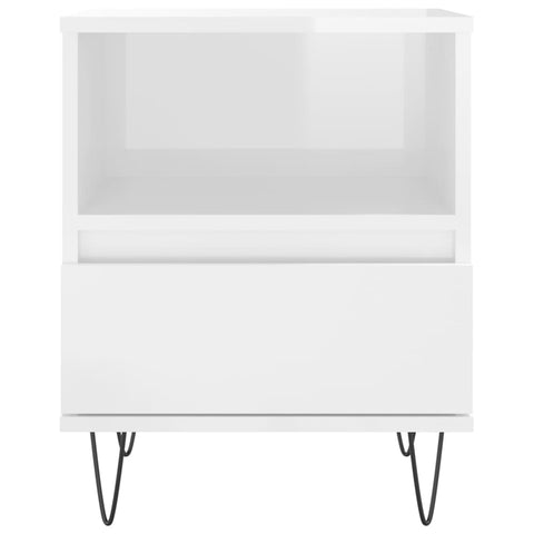 vidaXL Bedside Cabinets 2 pcs High Gloss White 40x35x50 cm Engineered Wood