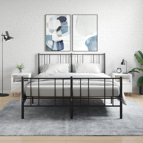 vidaXL Bedside Cabinets 2 pcs High Gloss White 40x35x50 cm Engineered Wood
