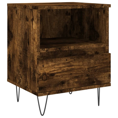 vidaXL Bedside Cabinet Smoked Oak 40x35x50 cm Engineered Wood