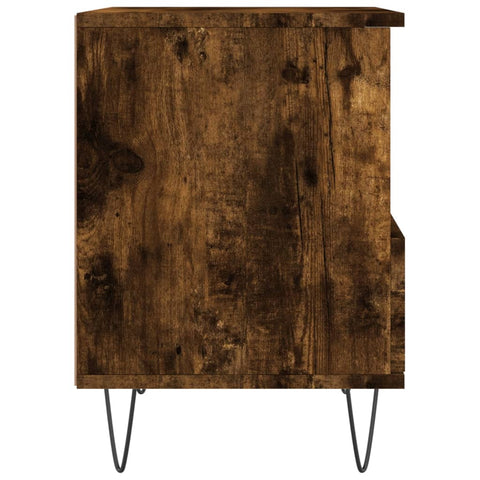 vidaXL Bedside Cabinet Smoked Oak 40x35x50 cm Engineered Wood