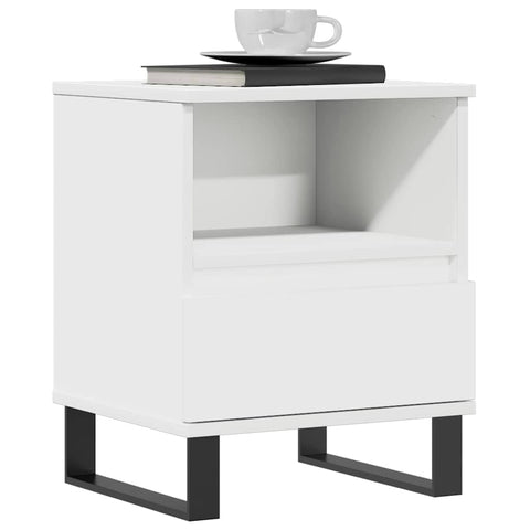 vidaXL Bedside Cabinet White 40x35x50 cm Engineered Wood