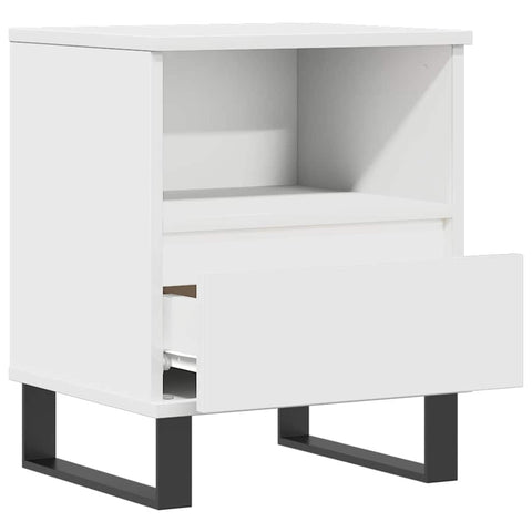 vidaXL Bedside Cabinet White 40x35x50 cm Engineered Wood