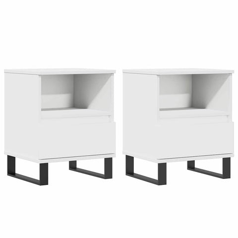 vidaXL Bedside Cabinets 2 pcs White 40x35x50 cm Engineered Wood