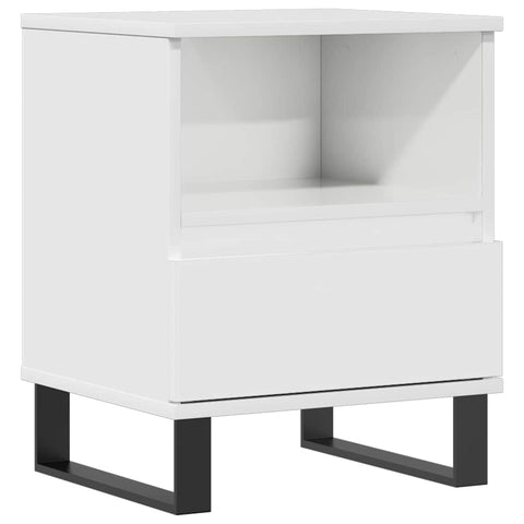 vidaXL Bedside Cabinet High Gloss White 40x35x50 cm Engineered Wood