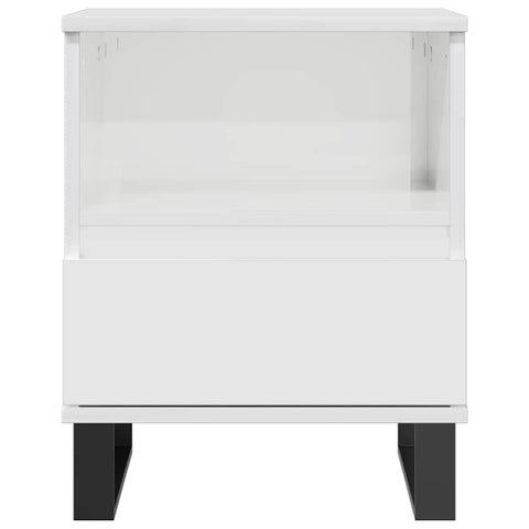 vidaXL Bedside Cabinet High Gloss White 40x35x50 cm Engineered Wood