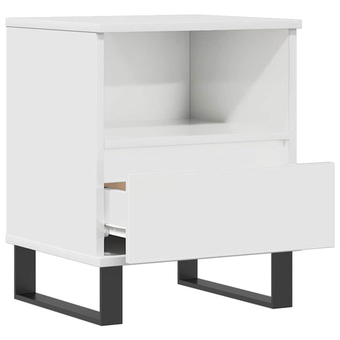 vidaXL Bedside Cabinet High Gloss White 40x35x50 cm Engineered Wood