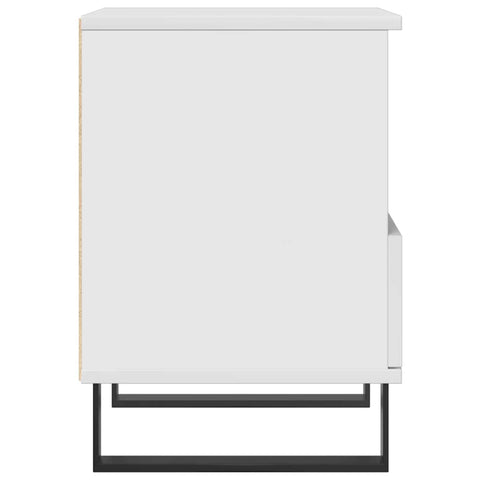 vidaXL Bedside Cabinet High Gloss White 40x35x50 cm Engineered Wood