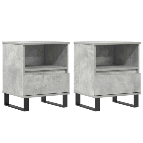 vidaXL Bedside Cabinets 2 pcs Concrete Grey 40x35x50 cm Engineered Wood