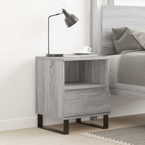 vidaXL Bedside Cabinet Grey Sonoma 40x35x50 cm Engineered Wood