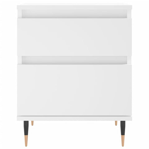 vidaXL Bedside Cabinet White 40x35x50 cm Engineered Wood