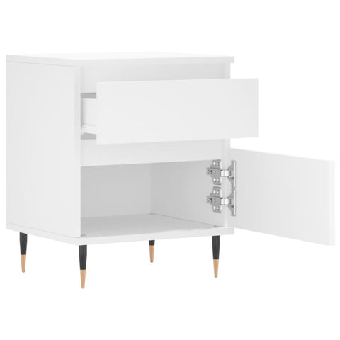 vidaXL Bedside Cabinet White 40x35x50 cm Engineered Wood