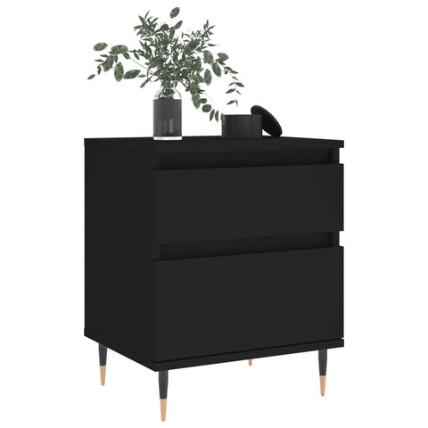 vidaXL Bedside Cabinet Black 40x35x50 cm Engineered Wood