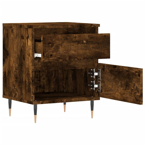 vidaXL Bedside Cabinet Smoked Oak 40x35x50 cm Engineered Wood