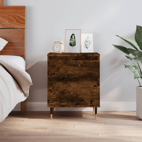 vidaXL Bedside Cabinet Smoked Oak 40x35x50 cm Engineered Wood