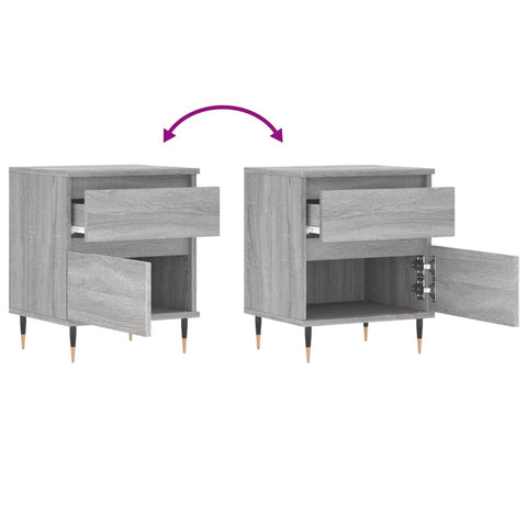 vidaXL Bedside Cabinet Grey Sonoma 40x35x50 cm Engineered Wood