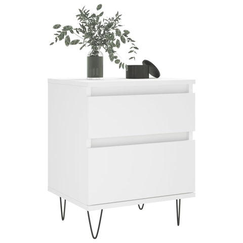 vidaXL Bedside Cabinet White 40x35x50 cm Engineered Wood