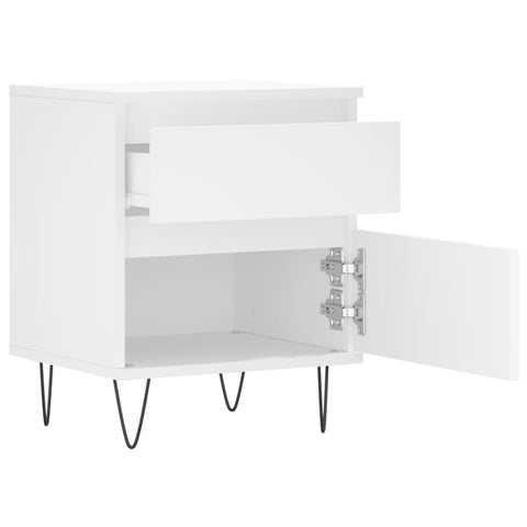 vidaXL Bedside Cabinet White 40x35x50 cm Engineered Wood