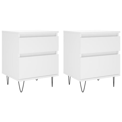 vidaXL Bedside Cabinets 2 pcs White 40x35x50 cm Engineered Wood
