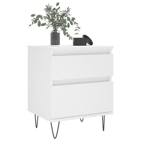 vidaXL Bedside Cabinets 2 pcs White 40x35x50 cm Engineered Wood