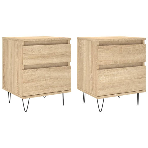 vidaXL Bedside Cabinets 2 pcs Sonoma Oak 40x35x50 cm Engineered Wood