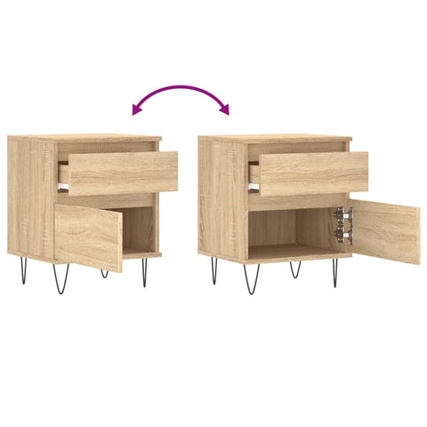 vidaXL Bedside Cabinets 2 pcs Sonoma Oak 40x35x50 cm Engineered Wood