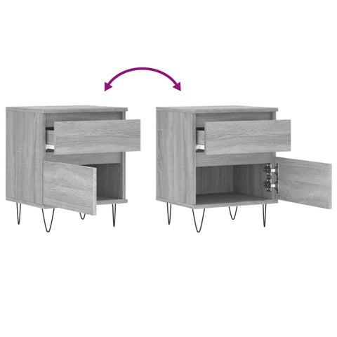 vidaXL Bedside Cabinet Grey Sonoma 40x35x50 cm Engineered Wood